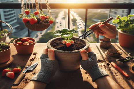 Guía paso a paso para cultivar fresas en el balcón de tu casa. Huerto urbano.